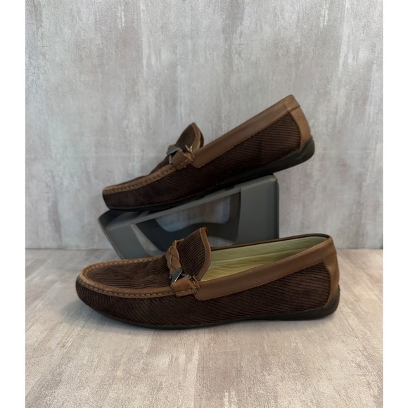 Hugo Boss Mens Brown Corduroy Braided Strap Loafers 50228395 US 10 UK 9 main image 14